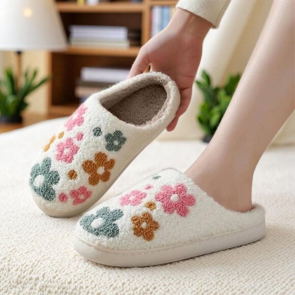 Memory Foam Slippers Winter Indoor Outdoor Fur Lined House Shoes for Women Men - Picture 4 of 7